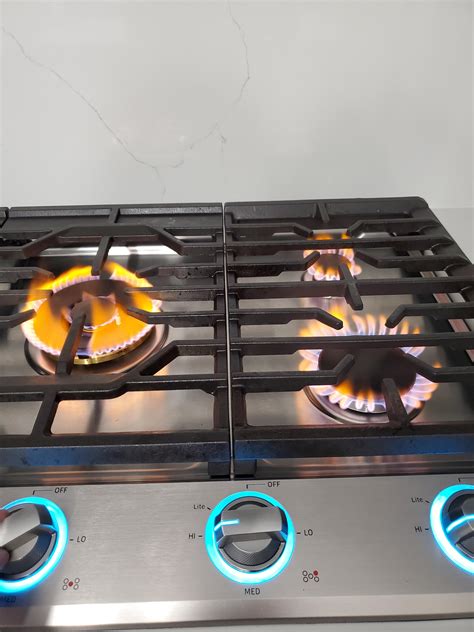 samsung gas stove orange flame